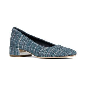 Donald J. Pliner Teal Tweed Low Block Heel Pumps